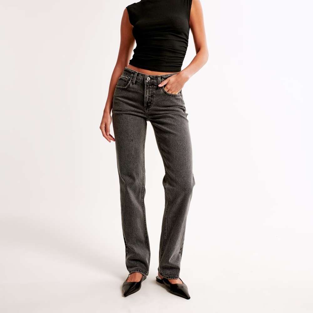Abercrombie & Fitch Women's Black 90’s Straight Leg Jeans